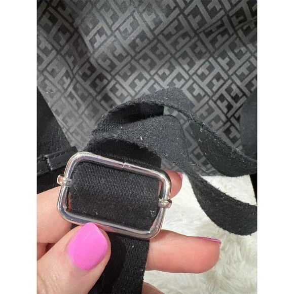 Tommy Hilfiger Crossbody Bag Womens Small Black Monogram Zip 10x11 - Picture 3 of 6